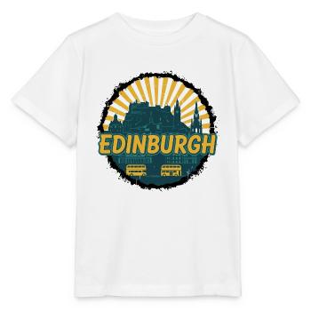 Edinburgh Castle City Skyline Vintage-Abzeichen - Stanley/Stella Kinder T-Shirt MINI CREATOR  - Weiß - Vorne - Maike (125cm)