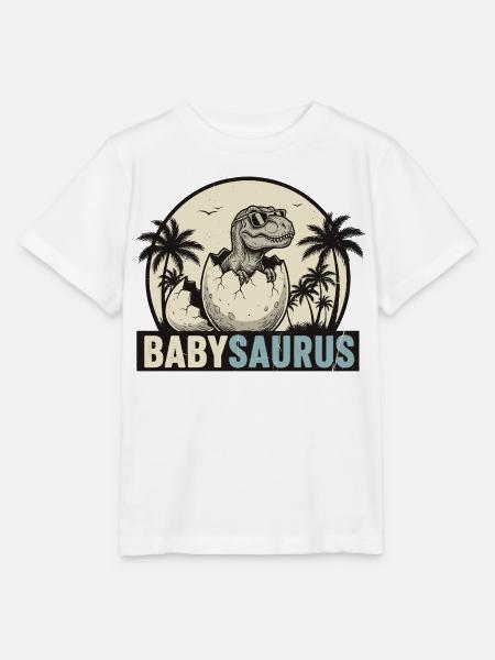 Cooler Retro Babysaurus – Dino Familie - Stanley/Stella Kinder T-Shirt MINI CREATOR  - Weiß