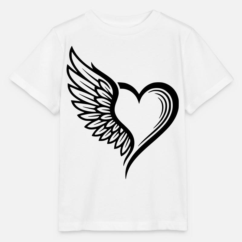logo coeur ailes d'ange - T-shirt bio MINI CREATOR Stanley/Stella Enfant - blanc