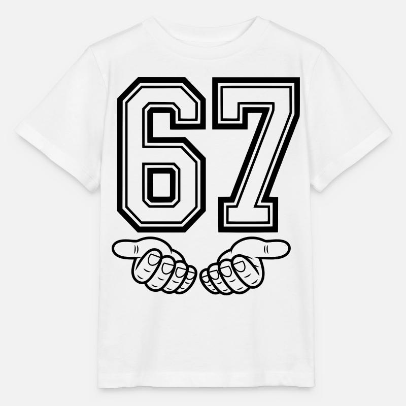 SIX SEVEN – 67 Nummer Meme im Retro Look - Stanley/Stella Kinder T-Shirt MINI CREATOR - Weiß