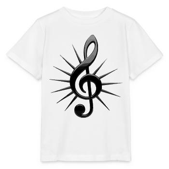 Schwarze Noten mit Strahlen - Stanley/Stella Kinder T-Shirt MINI CREATOR  - Weiß - Vorne - Maike (125cm)