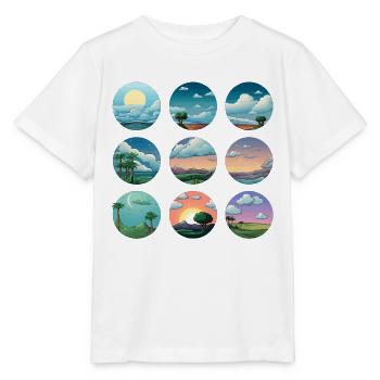 Circular landscapes of the sun - Stanley/Stella MINI CREATOR Kids’ T-Shirt - white - Front - Maike (125cm)