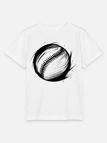 Baseball Ball Skizze - Stanley/Stella Kinder T-Shirt MINI CREATOR - Weiß