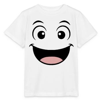 Gute Laune Gesicht - Stanley/Stella Kinder T-Shirt MINI CREATOR  - Weiß - Vorne - Maike (125cm)