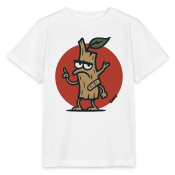 Grimmiger Baum Ast Baumstumpf mit Gesicht - Stanley/Stella Kinder T-Shirt MINI CREATOR  - Weiß - Vorne - Maike (125cm)