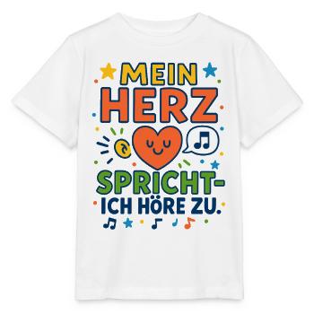 My heart speaks – I listen - Stanley/Stella MINI CREATOR Kids’ T-Shirt - white - Front - Maike (125cm)
