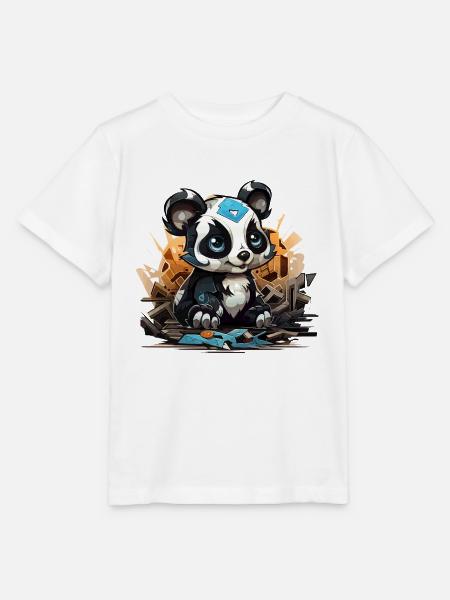 Panda Bauklotz Charm - Stanley/Stella Kinder T-Shirt MINI CREATOR  - Weiß