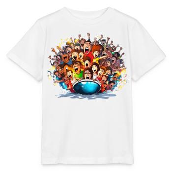 Jubelnde Massen auf Boot - Stanley/Stella Kinder T-Shirt MINI CREATOR  - Weiß - Vorne - Maike (125cm)