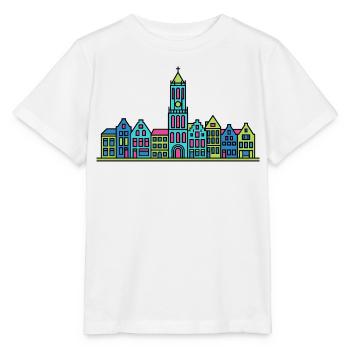 Silhouette de la Dom Tower de la ville d’Utrecht Art moderne - T-shirt bio MINI CREATOR Stanley/Stella Enfant - blanc - Devant - Maike (125cm)