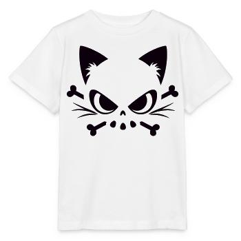 Cats Skull | Minimal Skull & Bones motif - Stanley/Stella MINI CREATOR Kids’ T-Shirt - white - Front - Maike (125cm)