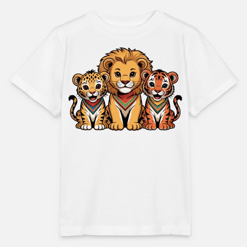 Süße Löwe Tiger Leopard Freunde - Stanley/Stella Kinder T-Shirt MINI CREATOR  - Weiß
