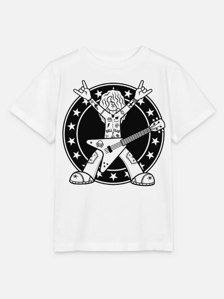 Heavy-Metal-Cartoon-Gitarrist - Stanley/Stella Kinder T-Shirt MINI CREATOR  - Weiß