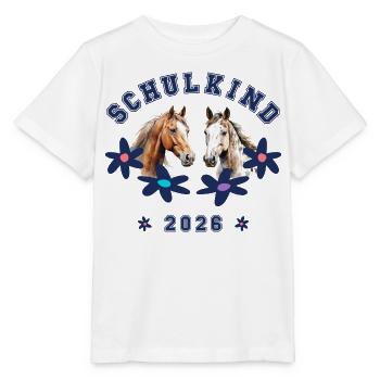 Écolier 2026 - Chevaux Chevaux - T-shirt bio MINI CREATOR Stanley/Stella Enfant - blanc - Devant - Maike (125cm)