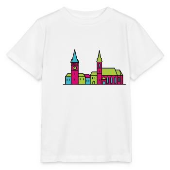Skyline de Wels City Lederer Tower Art moderne en ligne - T-shirt bio MINI CREATOR Stanley/Stella Enfant - blanc - Devant - Maike (125cm)