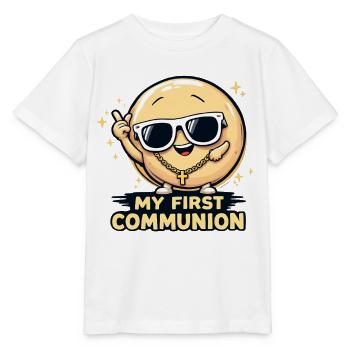 Erste Kommunion Bling Cartoon - Stanley/Stella Kinder T-Shirt MINI CREATOR  - Weiß - Vorne - Maike (125cm)