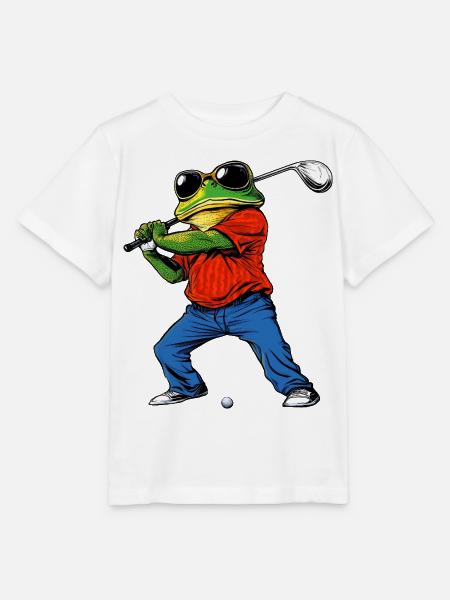 Golfender Frosch - Stanley/Stella Kinder T-Shirt MINI CREATOR - Weiß