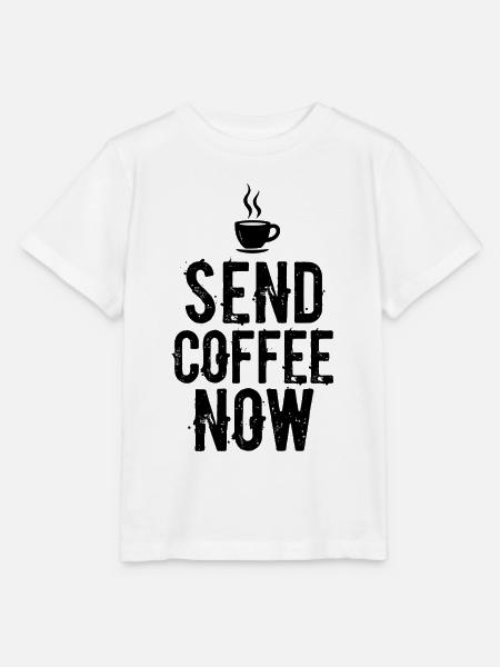 Send Coffee Now Kaffee Koffein Spruch - Stanley/Stella Kinder T-Shirt MINI CREATOR - Weiß