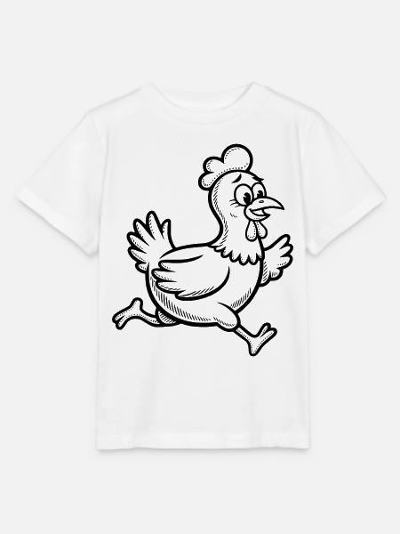 Lustiges Huhn Henne Hahn Gockel Rennen Laufen - Stanley/Stella Kinder T-Shirt MINI CREATOR - Weiß