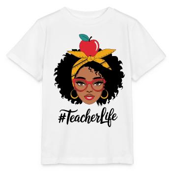 Lehrerin mit Gelbem Turban und Apfel - Stanley/Stella Kinder T-Shirt MINI CREATOR  - Weiß - Vorne - Maike (125cm)