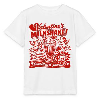 50s Valentine's milkshake for lovers - Stanley/Stella MINI CREATOR Kids’ T-Shirt - white - Front - Maike (125cm)