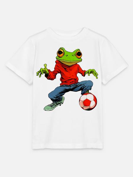 Frosch Fussball - Stanley/Stella Kinder T-Shirt MINI CREATOR  - Weiß