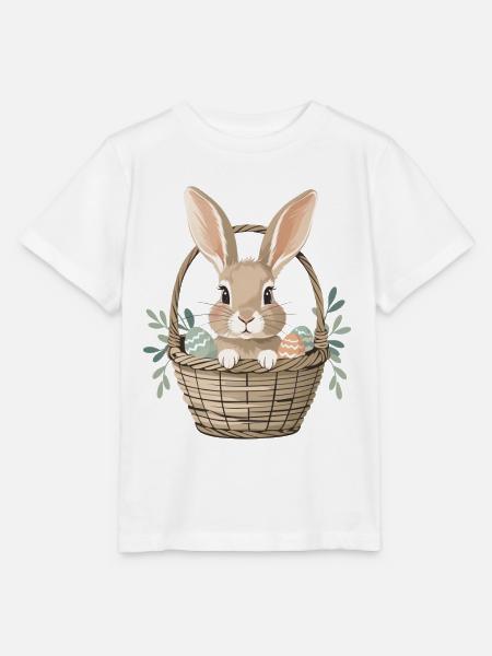 Fröhlicher Osterhase im Korb - Stanley/Stella Kinder T-Shirt MINI CREATOR  - Weiß
