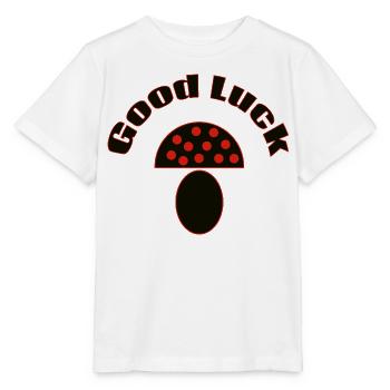 Good Luck Mushroom Minimal Icon Design - Stanley/Stella Kinder T-Shirt MINI CREATOR  - Weiß - Vorne - Maike (125cm)