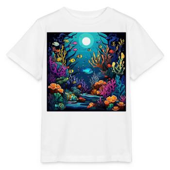 Korallenriff Unterwasserwelt - Stanley/Stella Kinder T-Shirt MINI CREATOR  - Weiß - Vorne - Maike (125cm)