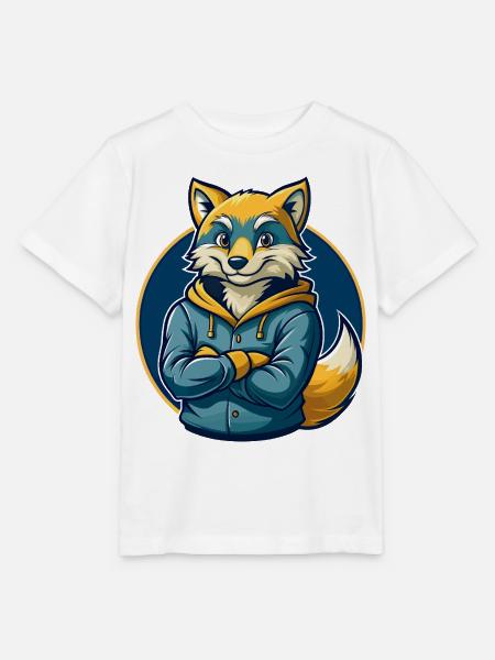 Arktischer Fuchs Kawaii Maskottchen Cartoon Clipart-Logo - Stanley/Stella Kinder T-Shirt MINI CREATOR - Weiß