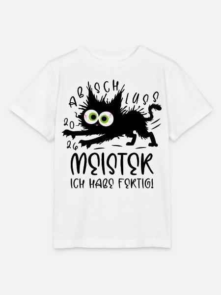Meister 2026 Ich habe fertig! Katze - Stanley/Stella Kinder T-Shirt MINI CREATOR  - Weiß