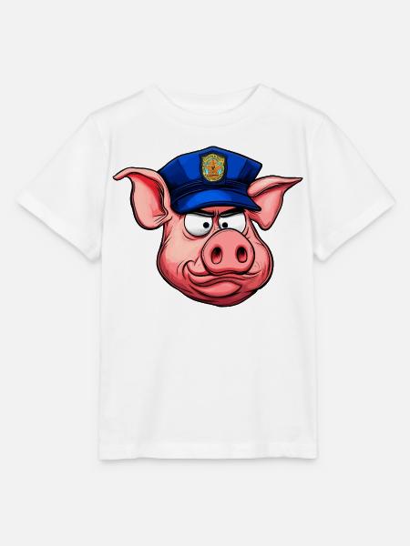 Polizist Schwein - Stanley/Stella Kinder T-Shirt MINI CREATOR  - Weiß