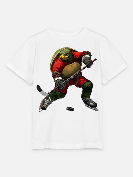 Schildkröten Eishockey - Stanley/Stella Kinder T-Shirt MINI CREATOR - Weiß