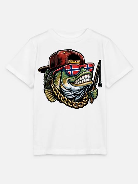 Norwegen Angeln Angeltour - Stanley/Stella Kinder T-Shirt MINI CREATOR - Weiß
