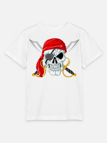 Piratenschädel mit Schwertern Jolly Roger Design - Stanley/Stella Kinder T-Shirt MINI CREATOR - Weiß