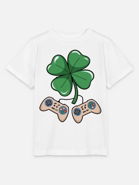 Glücksklee Retro Gaming Design - Stanley/Stella Kinder T-Shirt MINI CREATOR - Weiß
