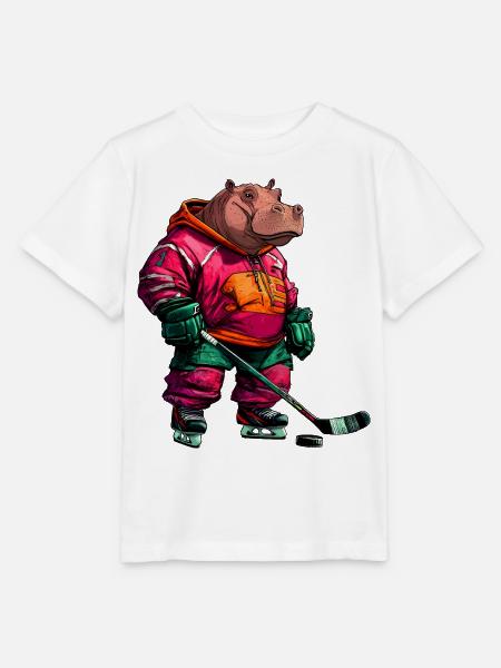 Nilpferde Eishockey - Stanley/Stella Kinder T-Shirt MINI CREATOR - Weiß