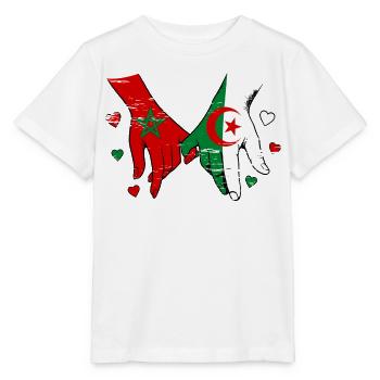 Marokko Algerien Flaggen Händehalten used - Stanley/Stella Kinder T-Shirt MINI CREATOR  - Weiß - Vorne - Maike (125cm)