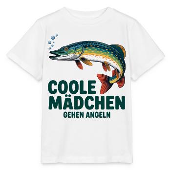 Cool Girl Fishing - Stanley/Stella MINI CREATOR Kids’ T-Shirt - white - Front - Maike (125cm)