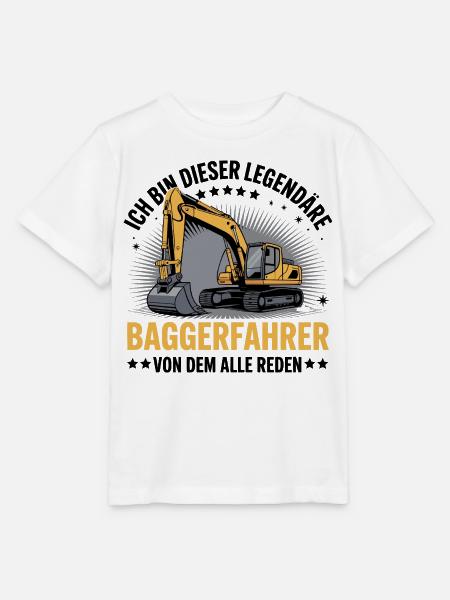 Baggerfahrer Bagger - Stanley/Stella Kinder T-Shirt MINI CREATOR - Weiß