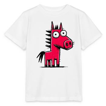 Coloré Griffonnage de Poney - T-shirt bio MINI CREATOR Stanley/Stella Enfant - blanc - Devant - Maike (125cm)