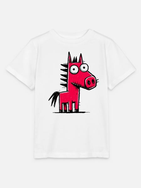 Kunterbuntes Pony-Doodle - Stanley/Stella Kinder T-Shirt MINI CREATOR - Weiß