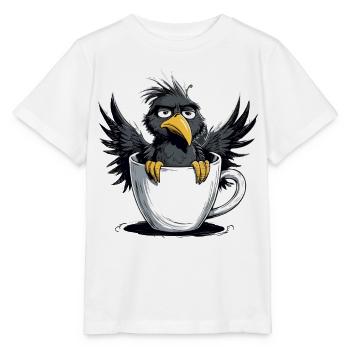 Morning grouch coffee no desire raven bad mood - Stanley/Stella MINI CREATOR Kids’ T-Shirt - white - Front - Maike (125cm)