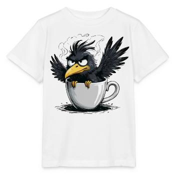 Morning grouch coffee no desire raven bad mood - Stanley/Stella MINI CREATOR Kids’ T-Shirt - white - Front - Maike (125cm)
