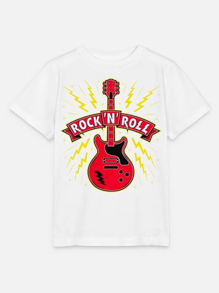 Rock 'n' Roll Gitarre - Stanley/Stella Kinder T-Shirt MINI CREATOR  - Weiß