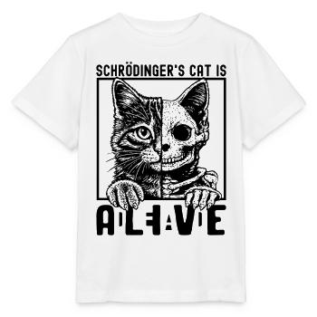 Le chat de Schrödinger vivant et mort - T-shirt bio MINI CREATOR Stanley/Stella Enfant - blanc - Devant - Maike (125cm)