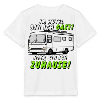 Ich bin Gast – Zuhause im Wohnmobil - Stanley/Stella Kinder T-Shirt MINI CREATOR  - Weiß - Vorne - Maike (125cm)