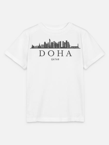 Skyline von Doha, Doha Katar - Stanley/Stella Kinder T-Shirt MINI CREATOR - Weiß