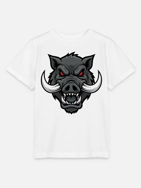 Alpha Boar Wrath Maskottchen-Maskottchenkopf - Stanley/Stella Kinder T-Shirt MINI CREATOR - Weiß