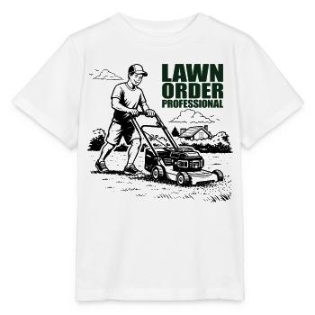 PROFESSIONNEL DE L’ORDRE DE PELOUSE Professionnel de l’entretien de pelouse de jardin - T-shirt bio MINI CREATOR Stanley/Stella Enfant - blanc - Devant - Maike (125cm)