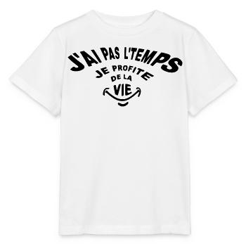 Je n'ai pas le temps je profite de la vie! - T-shirt bio MINI CREATOR Stanley/Stella Enfant - blanc - Devant - Maike (125cm)